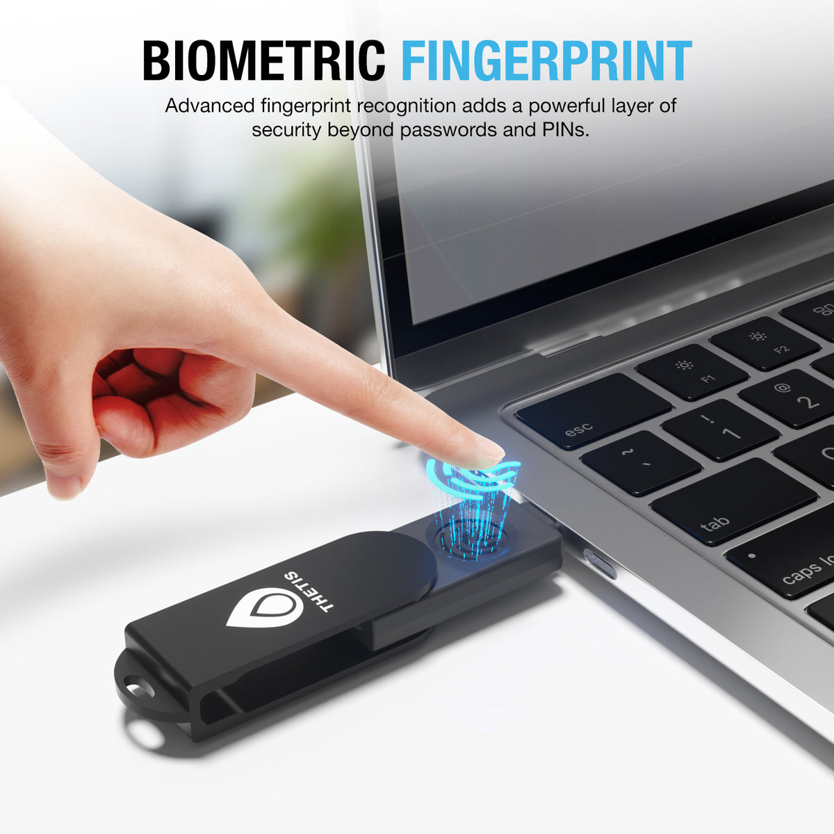 Passkey Security Key Thetis FIDO2 fingerprint security key - Passwordless Passkey&2FA/MFA