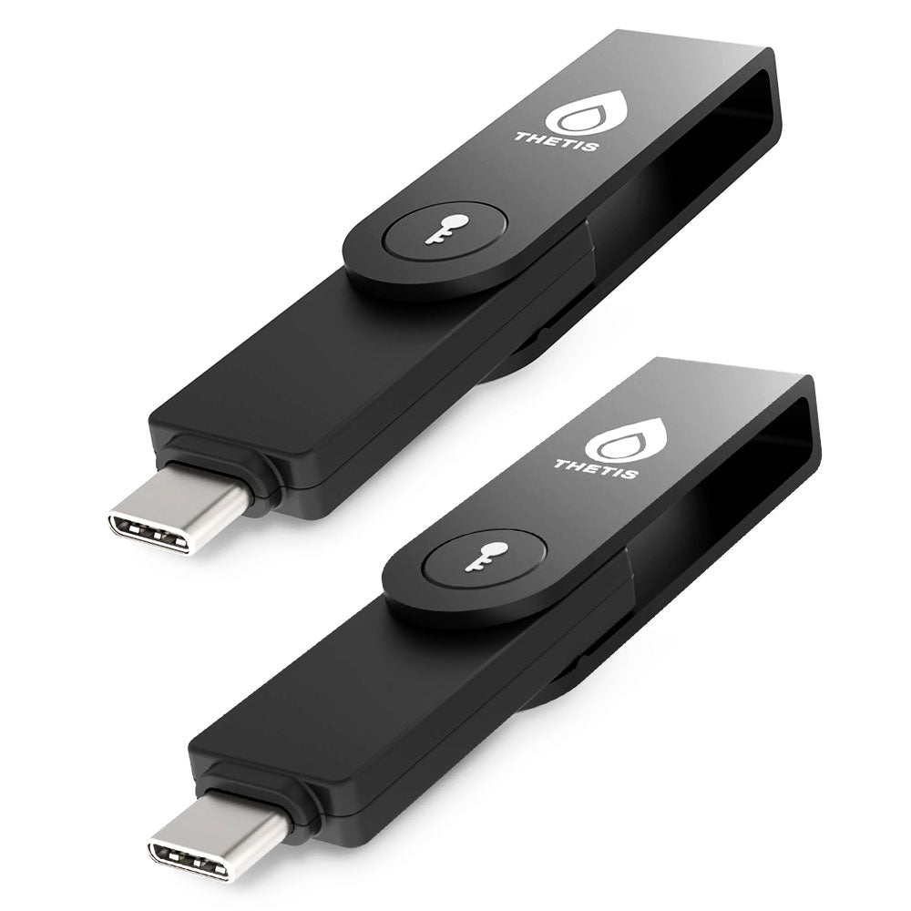 Thetis PRO-C FIDO2 Security Key [2-Pack] - Passkey, USB-C & NFC